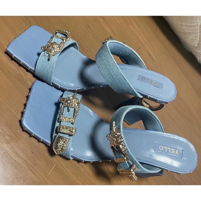 YELLO NIKA RING SANDALS サンダル　イエロ　デニム