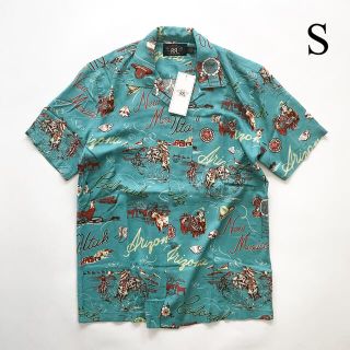 新品*RRL*ロデオプリント インディゴ キャンプ シャツ*Sダブルアールエル