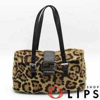 フェンディ FENDI クラッチバッグ ハラコ ファー レオパード アニマル