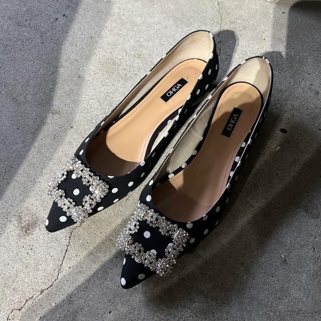 最大5000円OFFクーポン OHGA☆ bijou check pump ブラックチェック