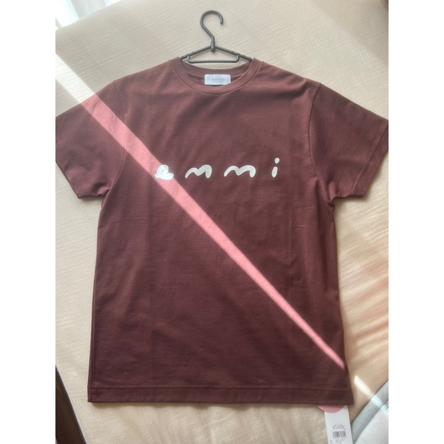 emmi atelier(エミアトリエ)のemmi atelier】和紙混emmiロゴT-shirts バーガンディ レディースのトップス(Tシャツ(半袖/袖なし))の商品写真