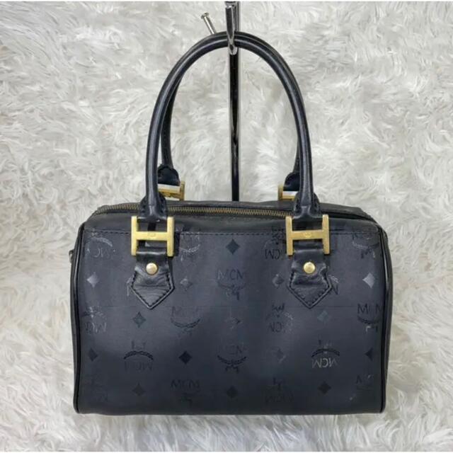 MCM(エムシーエム)のMCM エムシーエム　ミニボストン　ロゴ　ヴィセトス　ナイロン　 レザー　黒 レディースのバッグ(ハンドバッグ)の商品写真