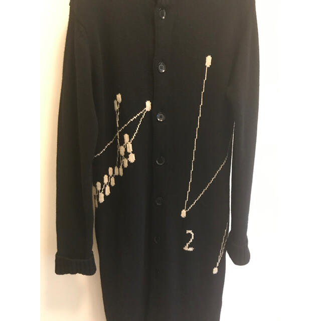 Yohji Yamamoto(ヨウジヤマモト)のYohjiYamamoto 14AW点字ロゴハイネックロングニットカーディガン メンズのトップス(カーディガン)の商品写真