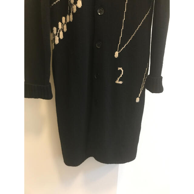 Yohji Yamamoto(ヨウジヤマモト)のYohjiYamamoto 14AW点字ロゴハイネックロングニットカーディガン メンズのトップス(カーディガン)の商品写真