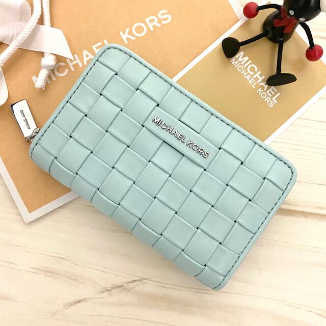 27 新品 MICHAEL KORS マイケルコース 折り財布 ブルーグリーン