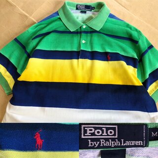 ラルフローレン(Ralph Lauren)の90s POLO by Ralph Lauren ポロシャツ M ボーダー(ポロシャツ)