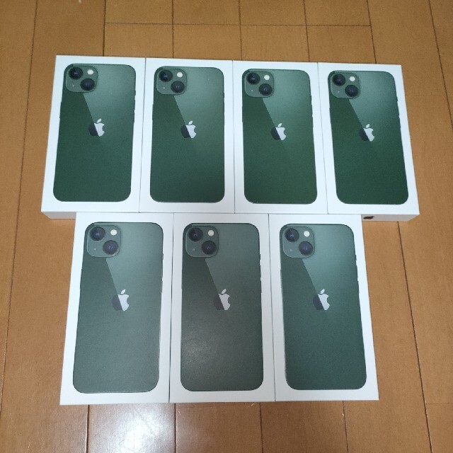 7台セット iPhone13 128GB simフリー green 緑スマートフォン本体