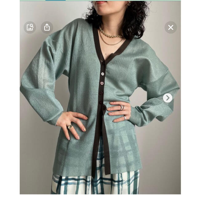 Ameri VINTAGE(アメリヴィンテージ)のAMERI SHEER LONG KNIT CARDIGAN レディースのトップス(カーディガン)の商品写真