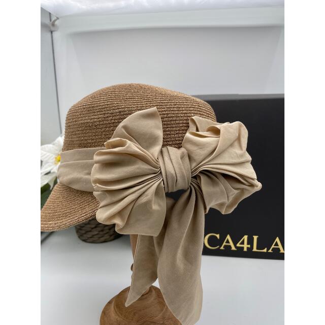 2～3回使用】CA4LA 風の方向 リボン キャスケット - 麦わら帽子 