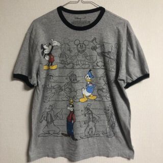 ディズニー(Disney)の【人気】disney  ディズニー　半袖　リンガーTシャツ　グレー(Tシャツ/カットソー(半袖/袖なし))