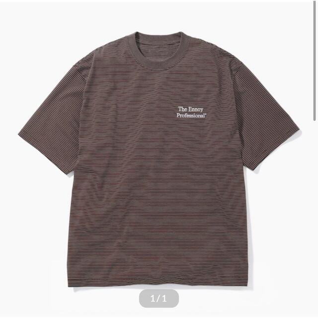 1LDK SELECT(ワンエルディーケーセレクト)のS/S Border T-Shirt (BROWN × WHITE) エンノイ メンズのトップス(Tシャツ/カットソー(半袖/袖なし))の商品写真