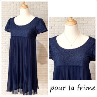 プーラフリーム(pour la frime)の美品★pour la frime プーラフリーム プリーツ&レース　チュニック(チュニック)