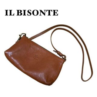 イルビゾンテ(IL BISONTE) バッグ ショルダーバッグ(レディース)の通販 標準保証 【極美品】イルビゾンテ ショルダーバッグ ヌメ革 レザー ダークブラウン ショルダーバッグ