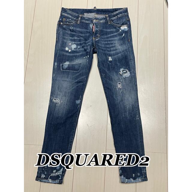 DSQUARED2 ディースクエアード デニムダメージスリム 38 ペイント加工