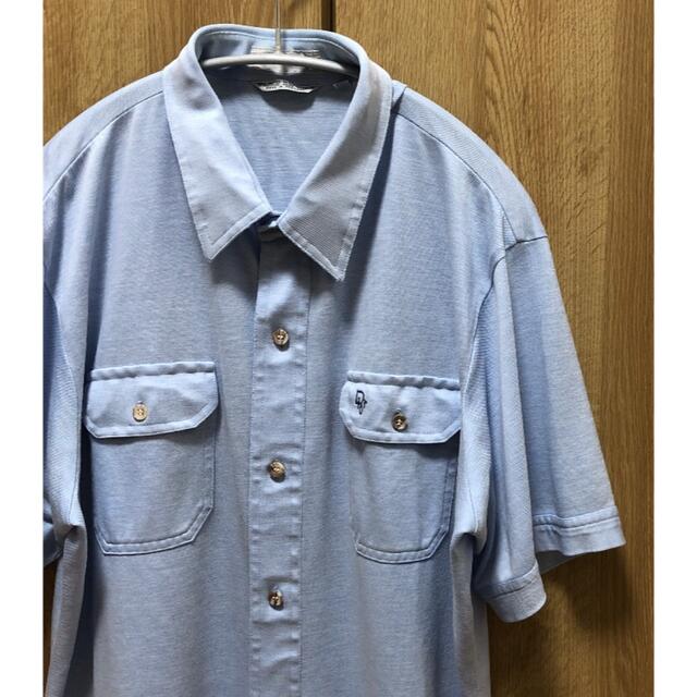Christian Dior 刺繍ロゴ半袖シャツ XL ブルー | フリマアプリ ラクマ