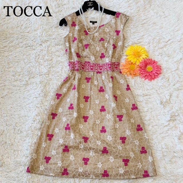 【美品】TOCCA   刺繍　花柄　ワンピース