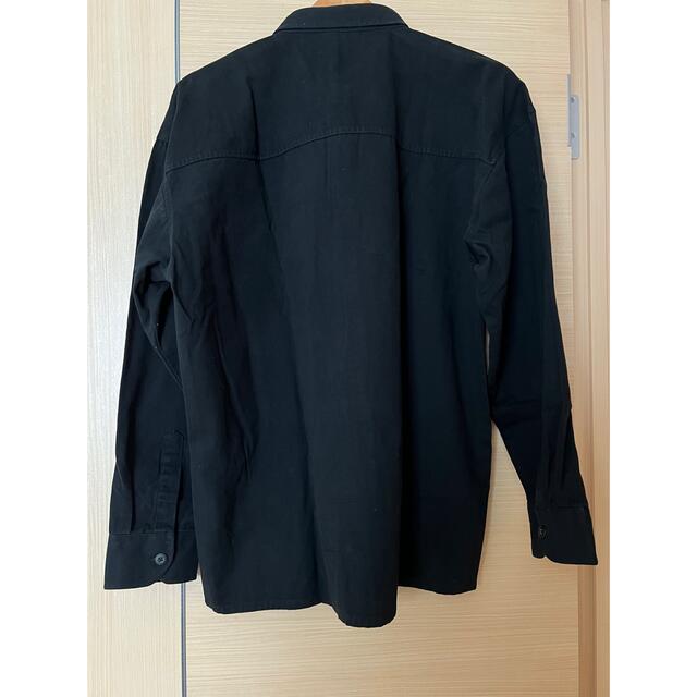 【大きいサイズ】2XL メンズ 長袖 シャツ 無地  秋 ブラックカラー メンズのジャケット/アウター(Gジャン/デニムジャケット)の商品写真