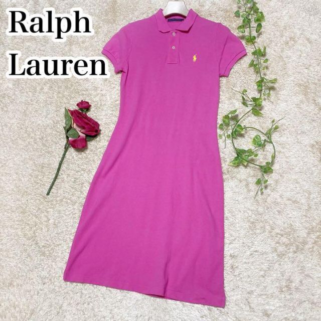 Ralph Lauren(ラルフローレン)のラルフローレン♡レディース ポロシャツ ワンピース 半袖 ピンク ポニー刺繍 レディースのワンピース(ひざ丈ワンピース)の商品写真