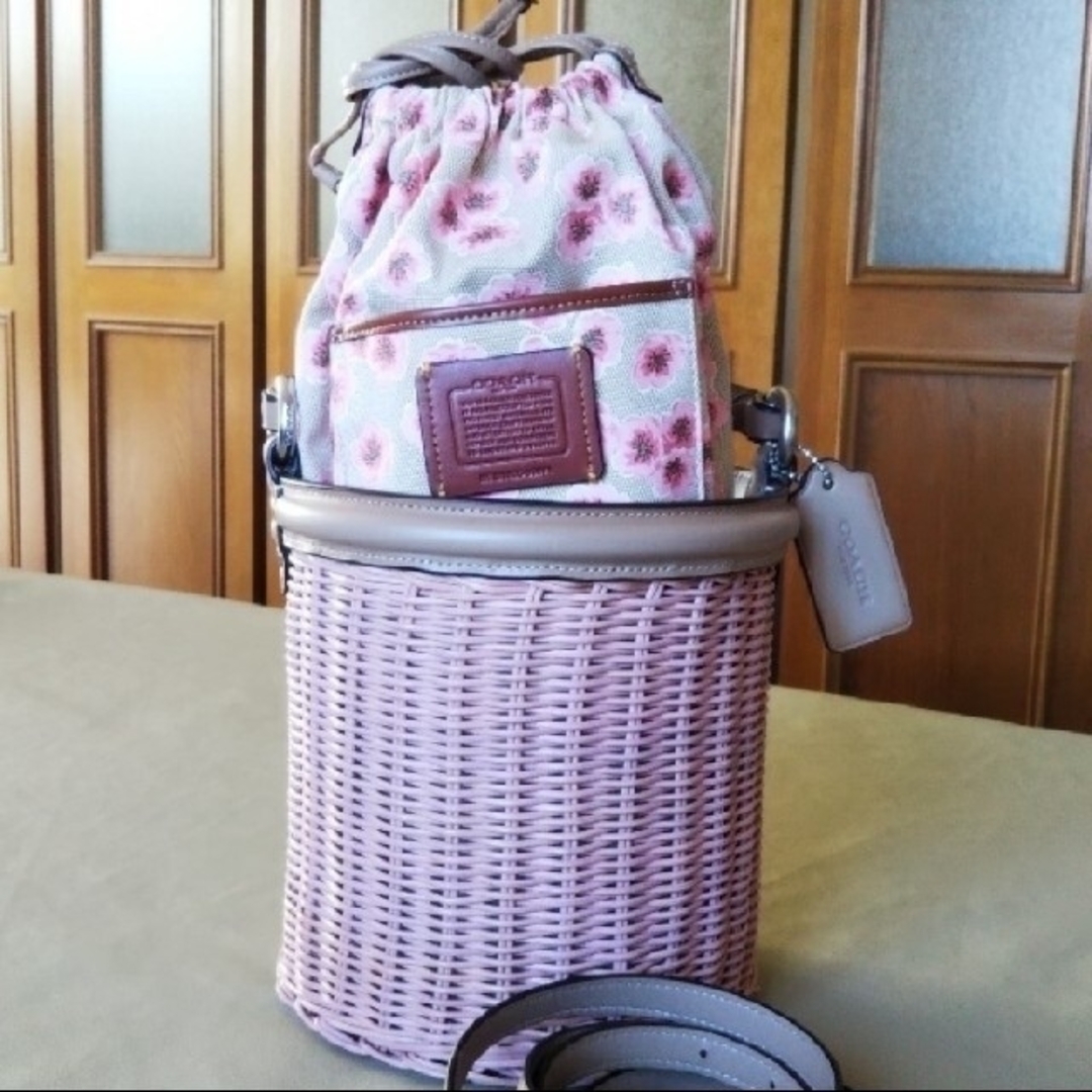 COACH - 【 日本限定品! 】 コーチ かごバッグ サクラ COACH - 【 日本限定品! 】 コーチ かごバッグ サクラ
