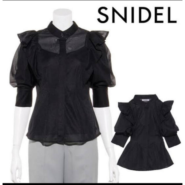 snidel　フリルブラウス　ブラック