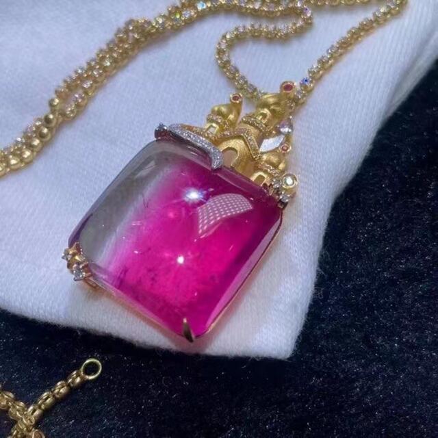 高級】トルマリン ペンダントトップ k18 15.3ct-