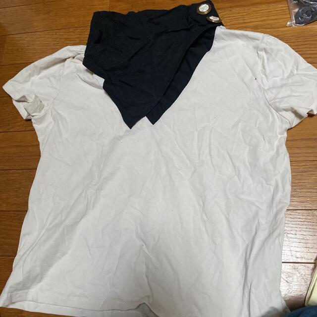 ZARA(ザラ)のZARA コントラストネックライン仕様Ｔシャツ レディースのトップス(Tシャツ(半袖/袖なし))の商品写真