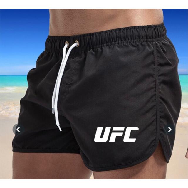 【サマーセール】UFC ハーフパンツ　ショートパンツ　水着　黒　ブラック　S