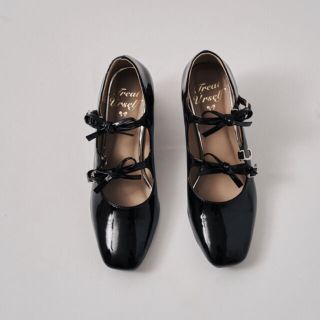 エピヌ(épine)のoriginal ribbon girly pupms(black)(ハイヒール/パンプス)