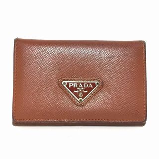 プラダ(PRADA)のPRADA(プラダ) 名刺入れ - ブラウン レザー(名刺入れ/定期入れ)