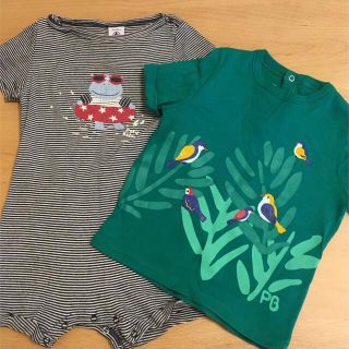 プチバトー(PETIT BATEAU)のプチバトー ロンパース & Tシャツ セット(18m)(ロンパース)