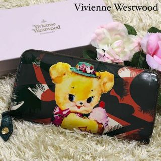 【全品送料無料】小物【稀少✨良品】ヴィヴィアンウエストウッド ラウンドジップ クリーピーベア 長財布