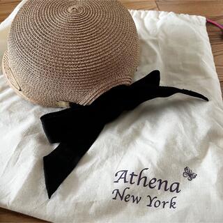 アシーナニューヨーク(Athena New York)のアシーナニューヨーク　ジャネット　タンブラック　麦わら帽子(麦わら帽子/ストローハット)