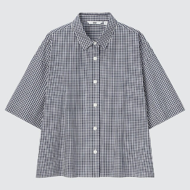 UNIQLO(ユニクロ)のkuma様専用 ☆UNIQLO コットンチェックシャツ S レディースのトップス(シャツ/ブラウス(半袖/袖なし))の商品写真