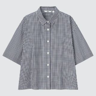 ユニクロ(UNIQLO)のkuma様専用 ☆UNIQLO コットンチェックシャツ S(シャツ/ブラウス(半袖/袖なし))