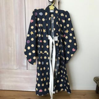 tsumori chisato kids 紺　水玉ドット　子供浴衣 110㌢