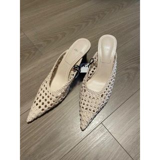 ザラ(ZARA)のZARA メッシュヒール　ミュール　新品未使用(ミュール)