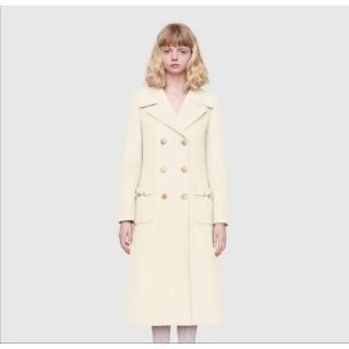 GUCCI ロングコート 44 オフホワイト グッチ ホースビット ダブル 新品