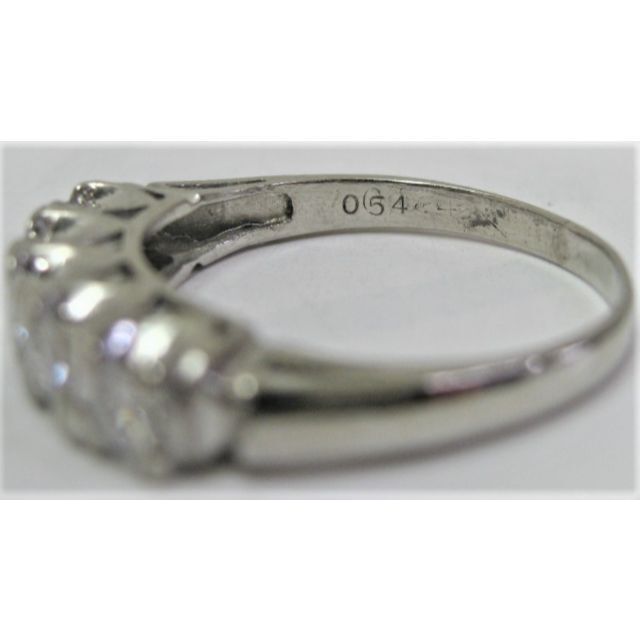 Pt900 プラチナリング 指輪 ダイヤ 一文字 0.54ct サイズ #15 レディースのアクセサリー(リング(指輪))の商品写真
