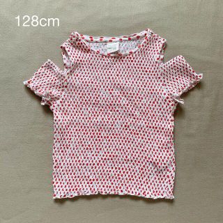 ザラキッズ(ZARA KIDS)のZARA KIDS オープンショルダー カットソー  8 128cm(Tシャツ/カットソー)