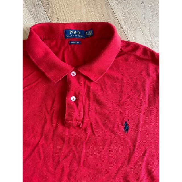 POLO RALPH LAUREN(ポロラルフローレン)の古着　ビックサイズ　XXL TTG ポロラルフローレン　半袖　ポロシャツ　赤 メンズのトップス(ポロシャツ)の商品写真