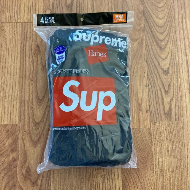 (S)Supreme Hanes Boxer Briefボクサーパンツ4枚組黒