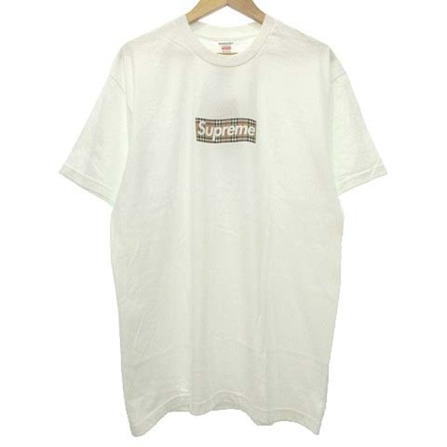 Supreme(シュプリーム)のシュプリーム x バーバリー 22SS ボックスロゴ Tシャツ M ホワイト メンズのトップス(Tシャツ/カットソー(半袖/袖なし))の商品写真
