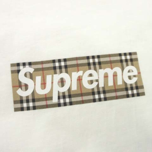 Supreme(シュプリーム)のシュプリーム x バーバリー 22SS ボックスロゴ Tシャツ M ホワイト メンズのトップス(Tシャツ/カットソー(半袖/袖なし))の商品写真