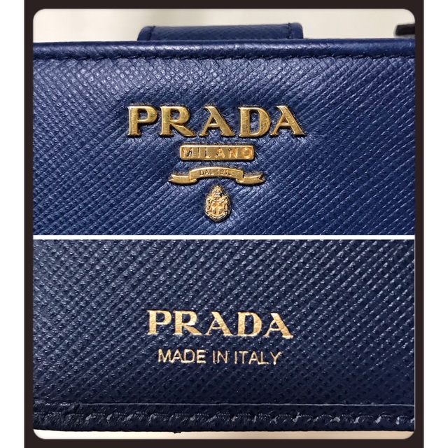 PRADA(プラダ)の連休最終日特別価格本日まで‼️美品 プラダ サフィアーノ 二つ折り財布 ネイビー レディースのファッション小物(財布)の商品写真