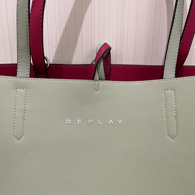 織り柄チェック REPLAY 新品リプレイ トートバッグとクラッチバッグ