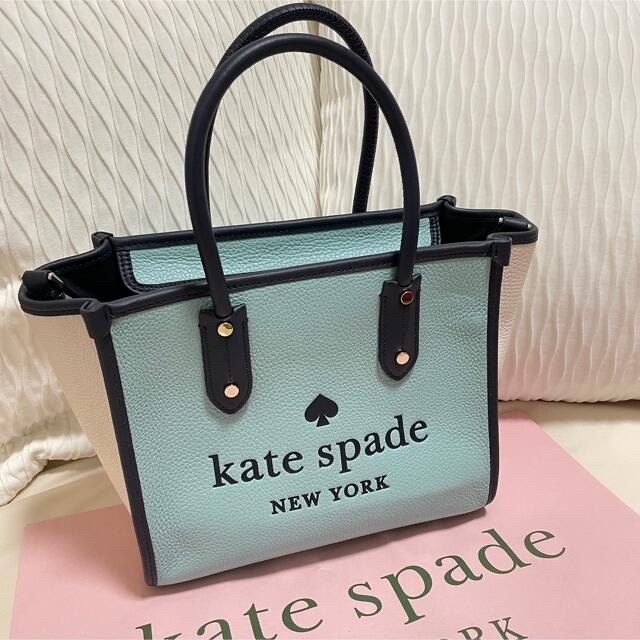 kate spade new york(ケイトスペードニューヨーク)のケイトスペード　ニューヨーク　ハンドバッグ　ショルダーバッグ　バイカラー　ブルー レディースのバッグ(ハンドバッグ)の商品写真