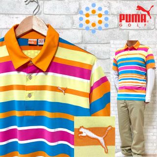 プーマ(PUMA)のPUMA GOLF プーマゴルフ 美色 マルチカラー 高伸縮ポロシャツ ボーダー(ウエア)