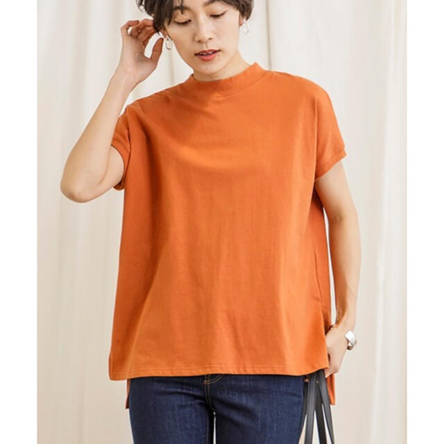 ZARA(ザラ)の新品 無地 トップス シンプル Tシャツ ZARA ザラ ユニクロ オレンジ レディースのトップス(Tシャツ(半袖/袖なし))の商品写真