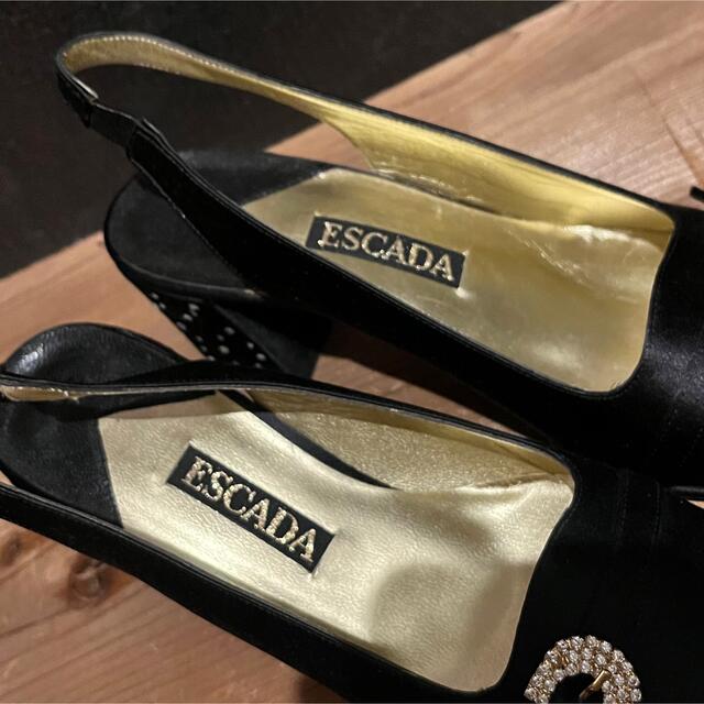 ESCADA(エスカーダ)のESCADA エスカーダ サテン生地 サンダル サイズ36 ブラック　美品 レディースの靴/シューズ(サンダル)の商品写真