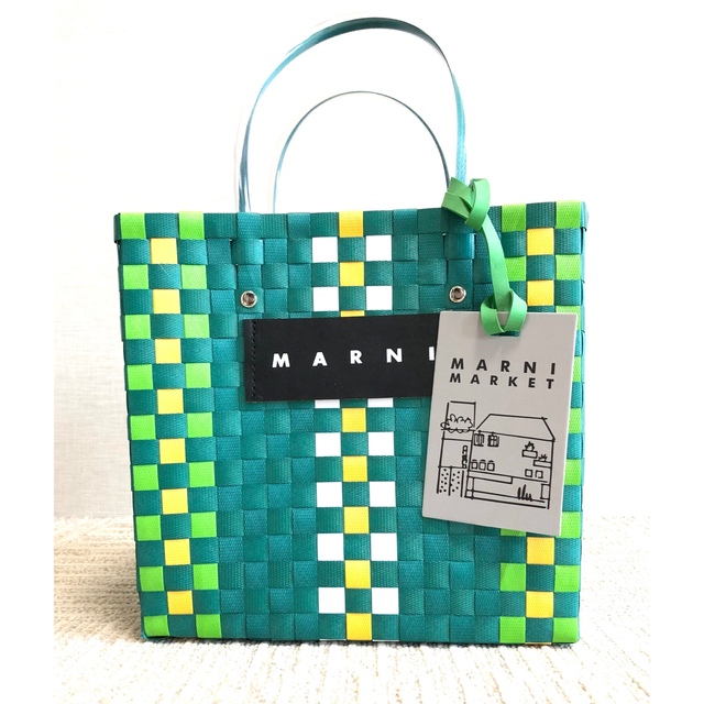 【MARNI マルニ】フラワーカフェマーケットカゴバッグトートピクニックポリプロピレンサイズ